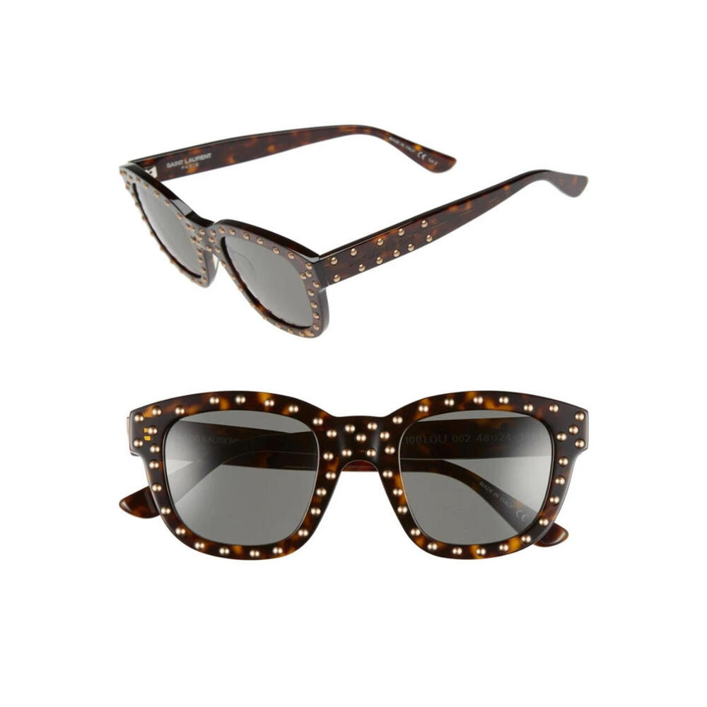 Yves Saint Laurent Sunglasses Surf Stud Studded Havana Smoke S